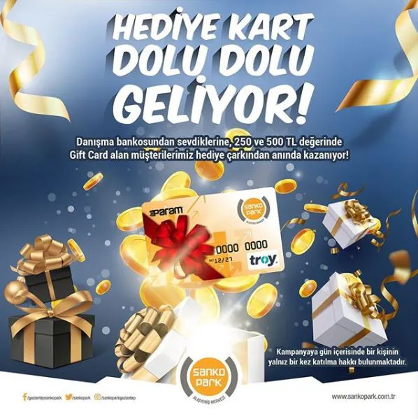 Sanko Park'tan Hediye Kart Dolu Dolu Geliyor!