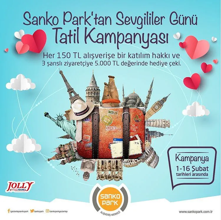 Sanko Park’tan Sevgililer Günü Tatil Kampanyası! Sanko Park’tan Sevgililer Günü Tatil Kampanyası!