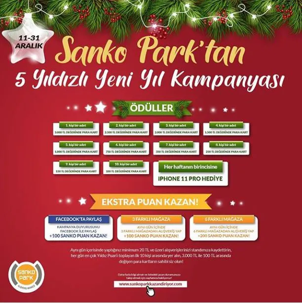 Sanko Park’ta alışverişleriniz paraya dönüşüyor! Sanko Park’ta alışverişleriniz paraya dönüşüyor!