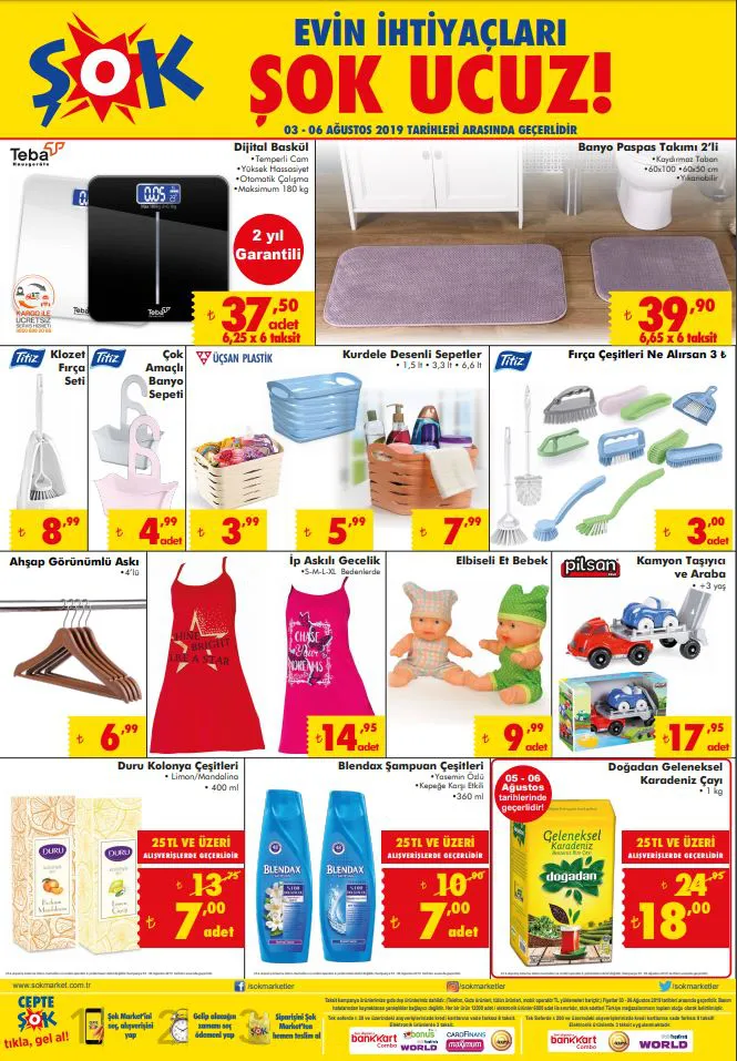 Şok Market 03 - 06 Ağustos Aktüel Ürünleri! Şok Market 03 - 06 Ağustos Aktüel Ürünleri!