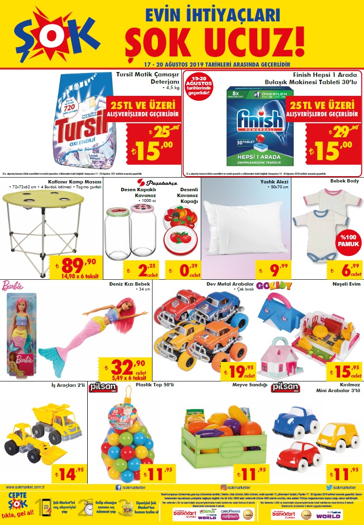 Şok Market 17 - 20 Ağustos Hafta Sonu Fırsatları! Şok Market 17 - 20 Ağustos Hafta Sonu Fırsatları!