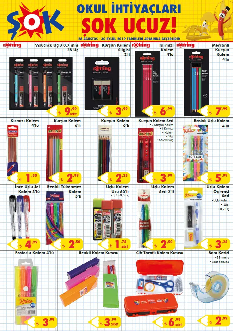 Şok Market 28 Ağustos Okul İhtiyaçları Aktüel Ürünleri! Şok Market 28 Ağustos Okul İhtiyaçları Aktüel Ürünleri!