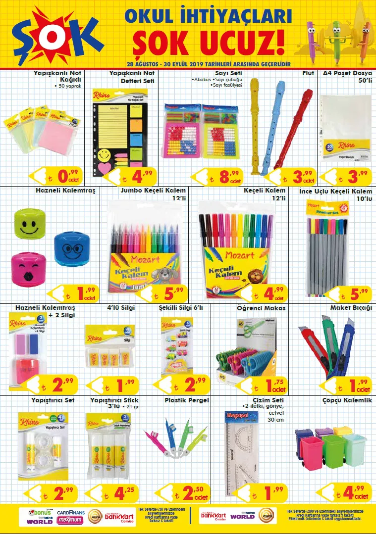 Şok Market 28 Ağustos Okul İhtiyaçları Aktüel Ürünleri! Şok Market 28 Ağustos Okul İhtiyaçları Aktüel Ürünleri!