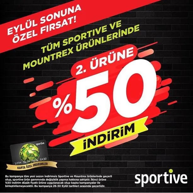Sportive'den Eylül ayının son 5 gününe özel fırsat! Sportive'den Eylül ayının son 5 gününe özel fırsat!
