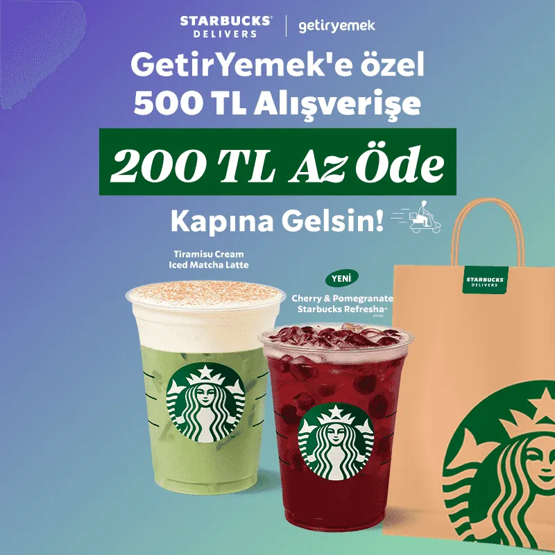 Starbucks GetirYemek İndirim: Kapıya Özel Lezzet!
