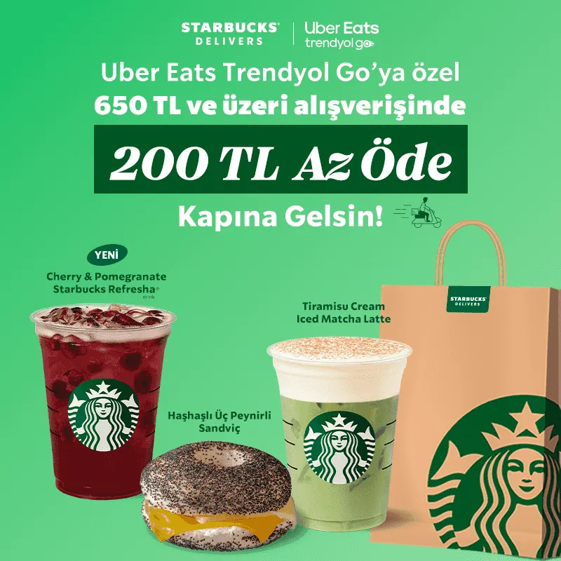 Starbucks Uber Eats Kampanyası: Ağustos'ta 200 TL İndirim!