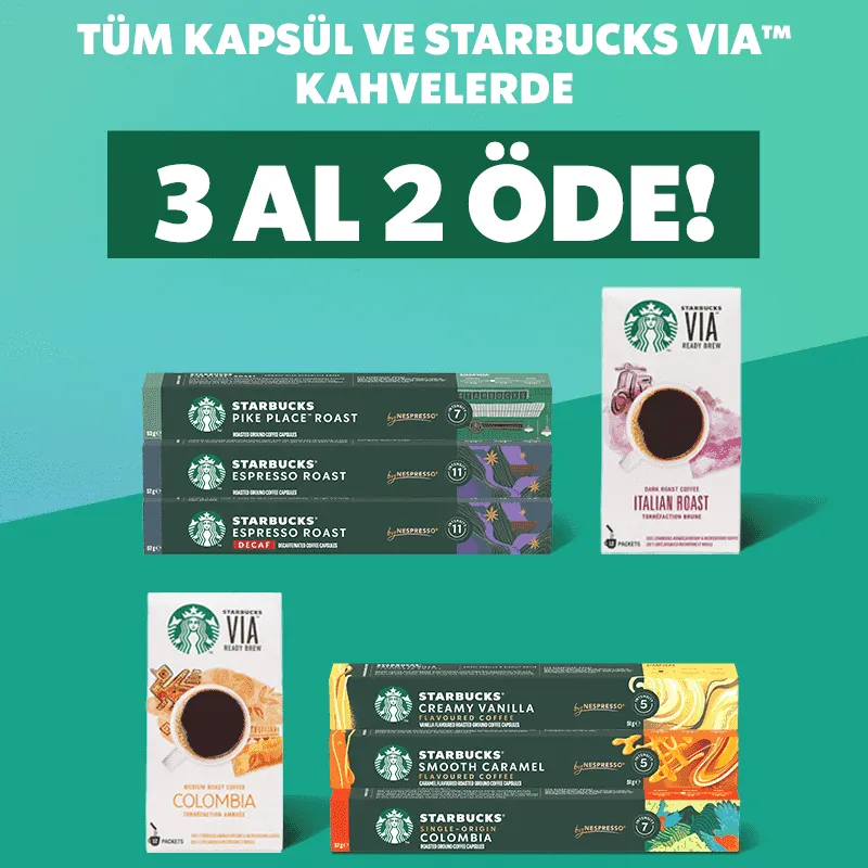 Starbucks'ta 3 al 2 Öde Kampanyası!