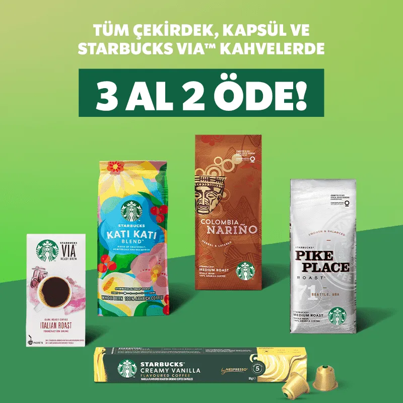 Starbucks'ta 3 Al 2 Öde Kampanyası!
