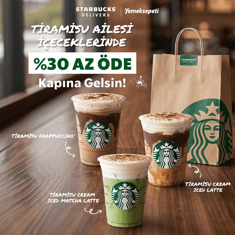 Starbucks'ta %30 İndirim! Yemeksepeti ile Kapıda Ödeme