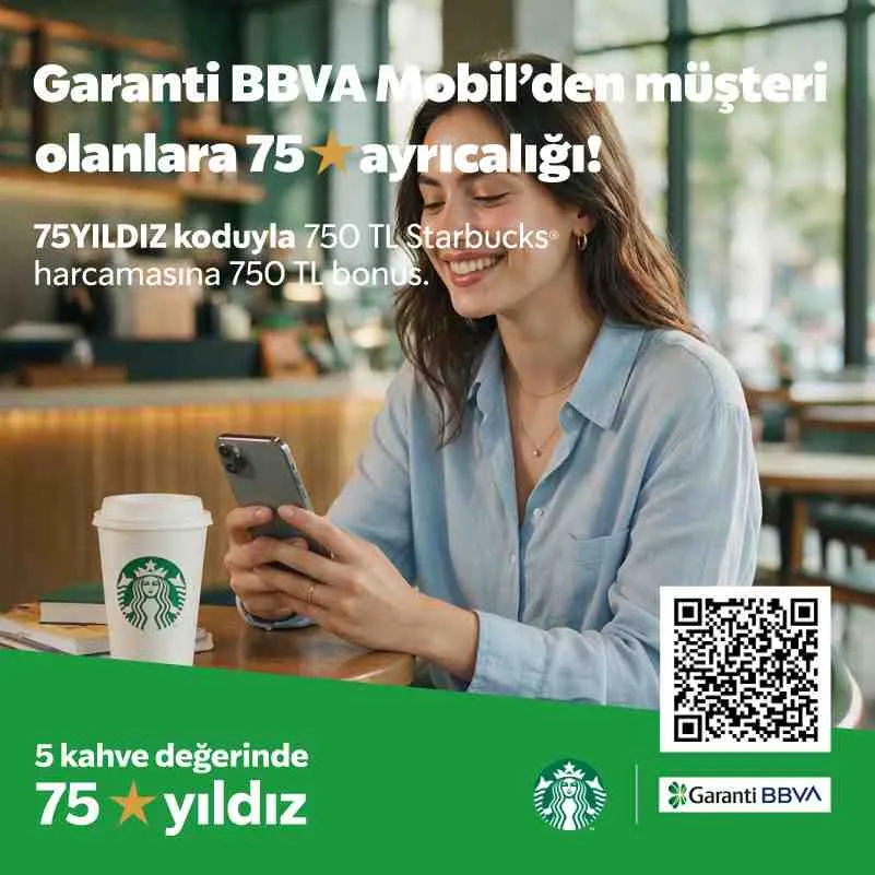 Starbucks'ta 75⭐ Hediye! BBVA ile Kahve Keyfi