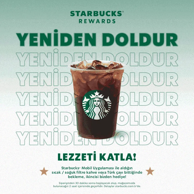 Starbucks'ta Filtre Kahve ve Çayda İkinci İçecek Hediye! | Yeniden Dolum Fırsatı ☕