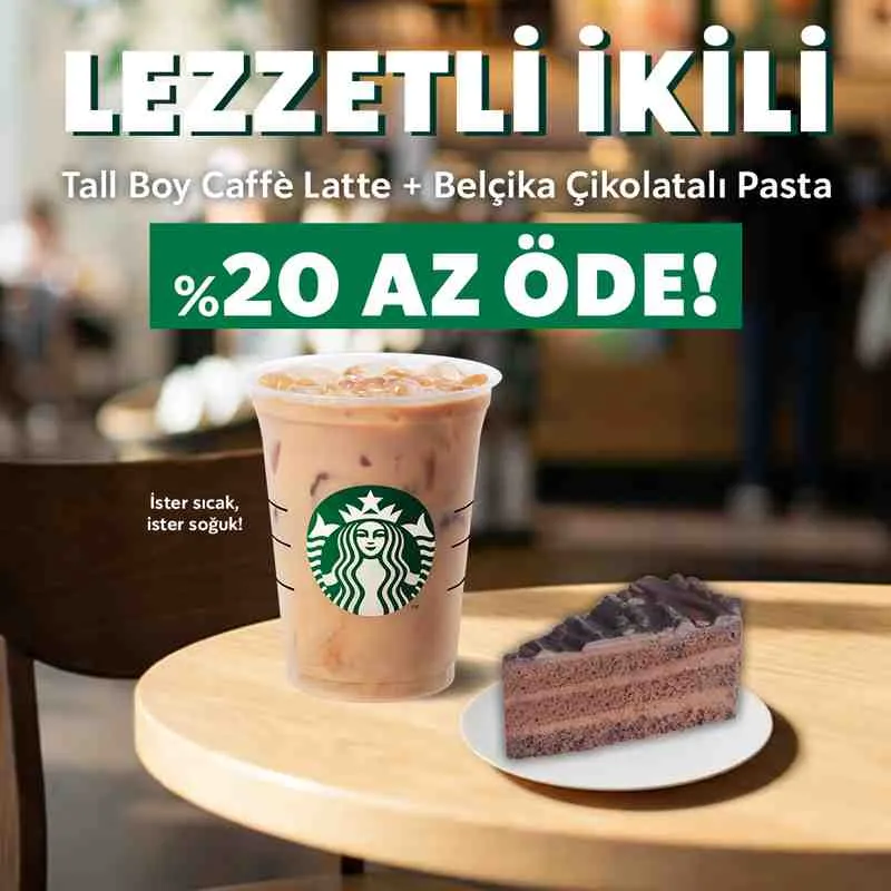 Starbucks'ta Latte + Pasta Kombosuna %20 İndirim! Lezzet Molası Yakalayın
