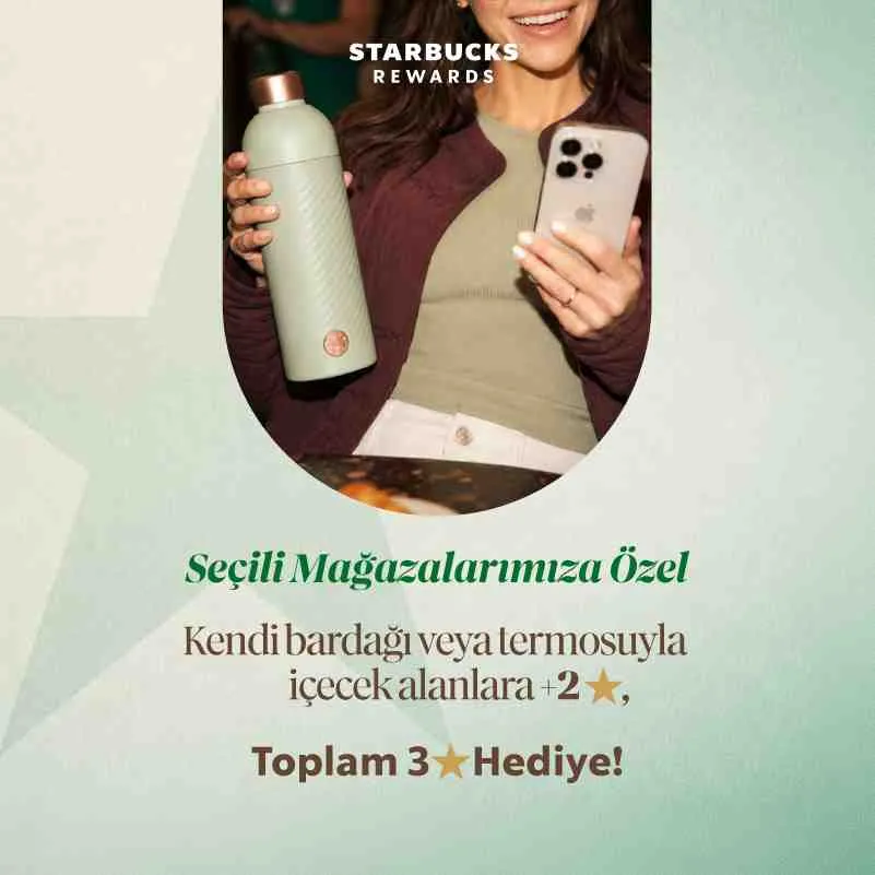 Starbucks'ta Kendi Bardakla Alışverişe +3 Yıldız!