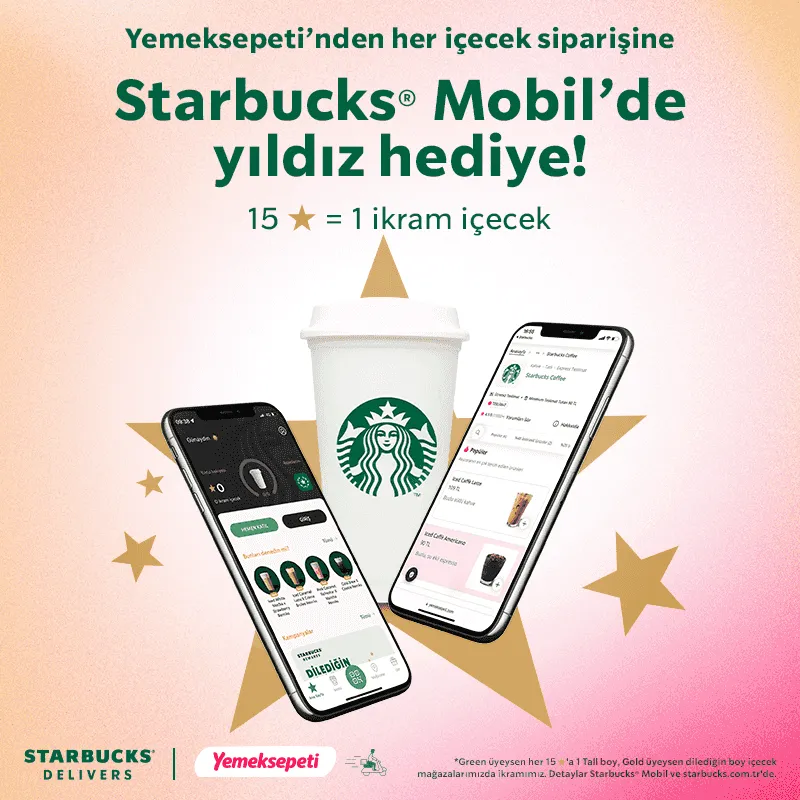 Yemeksepeti'nden Starbucks İçin Süper Fırsat: Her İçeceğe 1 Yıldız Hediye! ☕️⭐