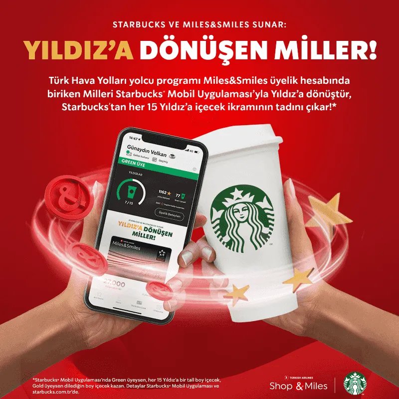 Miles&Smiles Milleriyle Starbucks'ta Kafe Keyfi! ⭐☕ %100 Yıldız Dönüşümü