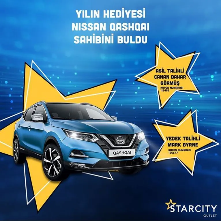 Starcity Outlet Nissan Qashqai Çekiliş Sonucu Açıklandı!