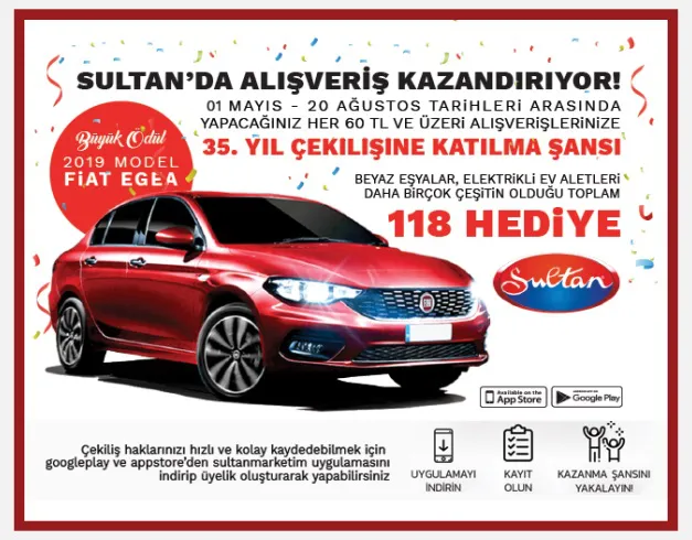 Sultan Market Fiat EGEA Çekiliş Kampanyası!