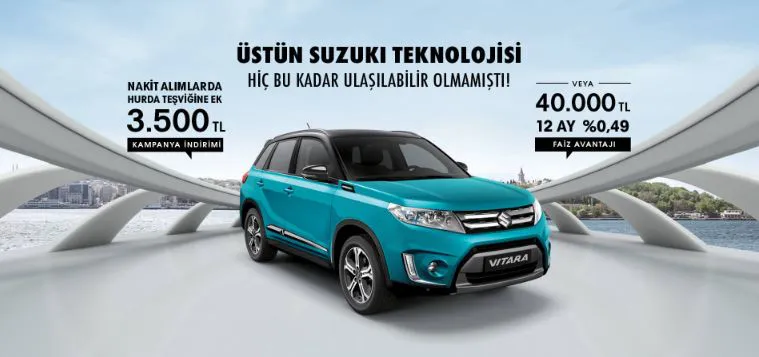 Suzuki Vitara 0.49 Faiz Oranı ve ek 3.500 TL indirim Fırsatı!