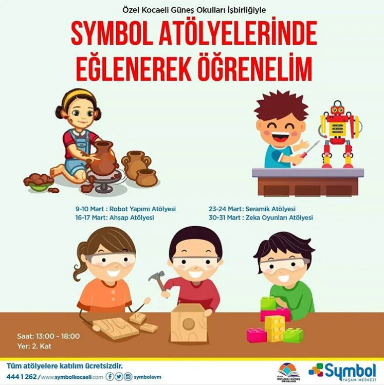Çocuklar, Symbol Yaşam Merkezi'nin Mart ayındaki birbirinden eğlenceli Atölyelerini gördünüz mü?