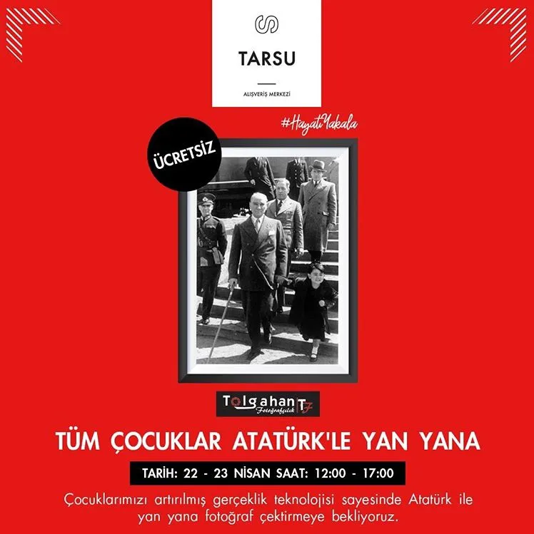 Tüm Çocuklar Atatürk'le Yan Yana Tarsu AVM'de!