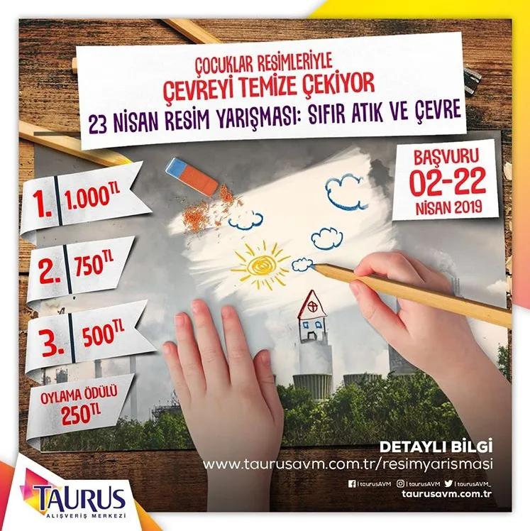 Taurus AVM’den 23 Nisan’a özel ödüllü resim yarışması!