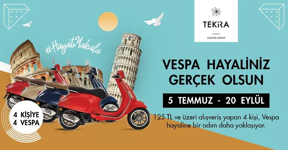 Tekira AVM Vespa Çekiliş Kampanyası!