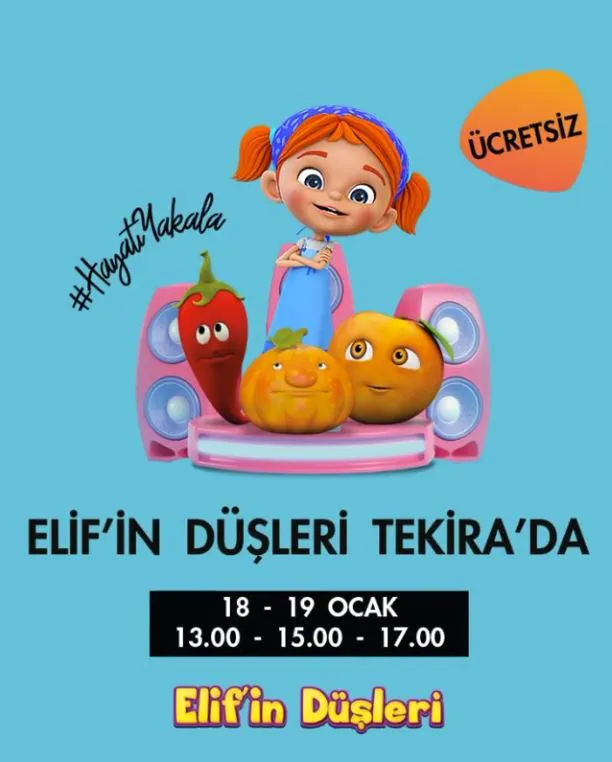 Elif’in Düşleri çocuklar için Tekira AVM’ye geliyor!
