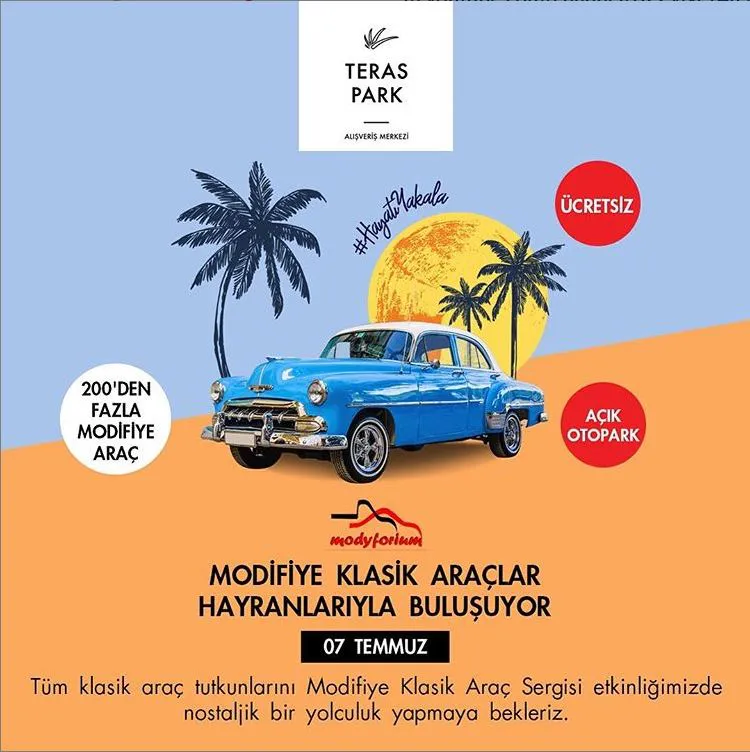 Modifiye klasik araçlar Teras Park'ta hayranları ile buluşuyor. Modifiye klasik araçlar Teras Park'ta hayranları ile buluşuyor.