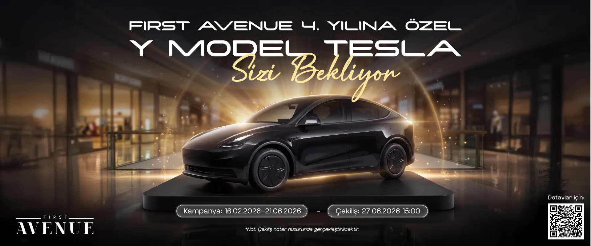 First Avenue 4. Yılına Özel Tesla Model Y Çekilişi!