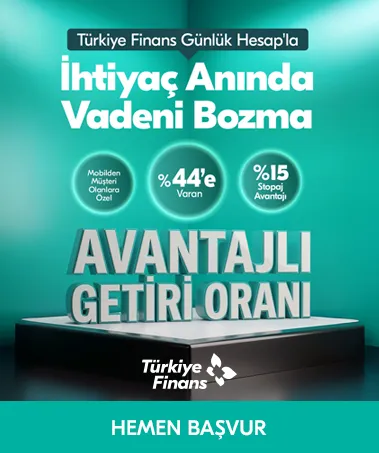 Türkiye Finans ile Günlük Hesap’la İhtiyaç Anında Vadeni Bozma!
