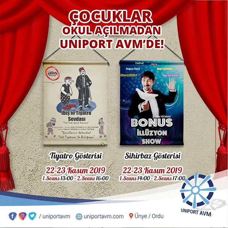 Uniport AVM Çocuk Tiyatro Gösterileri! Uniport AVM Çocuk Tiyatro Gösterileri!