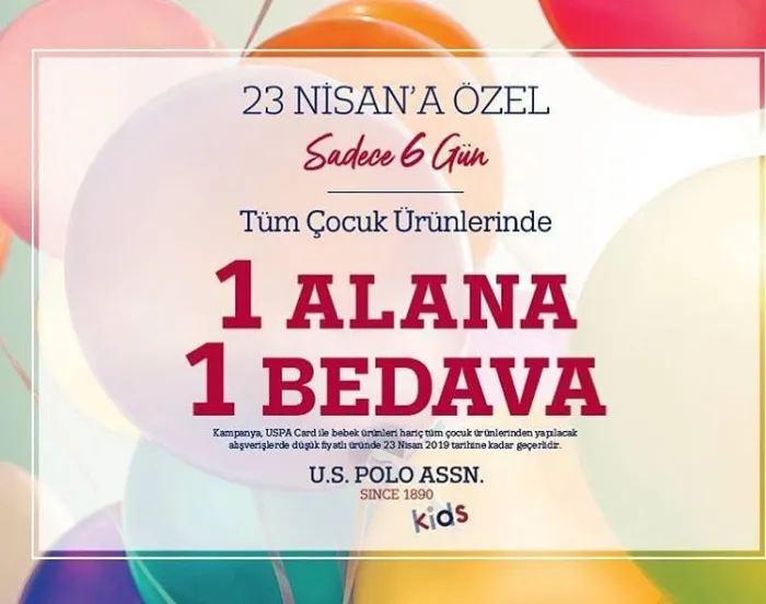 U.S Polo'da 1 Alana 1 Bedava fırsatını kaçırmayın!