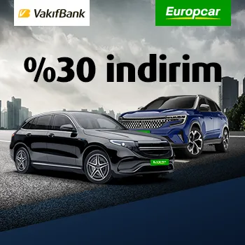 Vakıfkart ile Europcar'dan araç kiralamanıza özel %30 indirim!