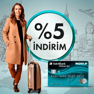 Vakıfkart Platinum One ile Yurt Dışı %5 İndirim