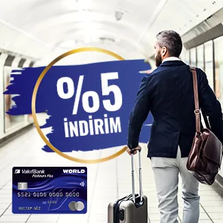 Vakıfkart Platinum Plus ile Yurt Dışı %5 İndirim