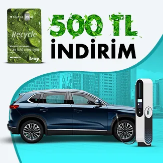 Vakıfkart ile Recycle Card ile seçili Elektrikli şarj istasyonu harcamalarınıza %20 indirim!