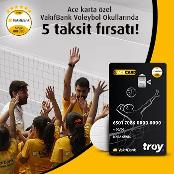Vakıfkart ile VakıfBank Spor Kulübü Voleybol Okulları'ndan harcamalarınıza peşin fiyatına 5 taksit fırsatı!