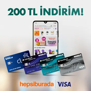 Vakıfkart ile Visa ile Hepsiburada harcamanıza 200 TL indirim!