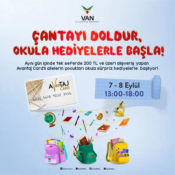 Van AVM'de Çantayı Doldur, Okula Hediyelerle Başla!