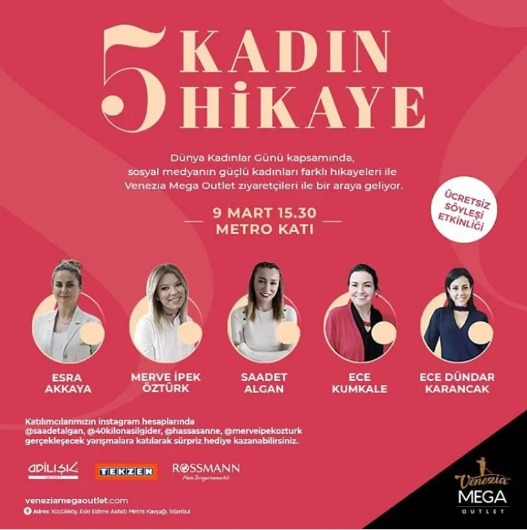 5 Kadın 5 Hikaye Venezia AVM’de!