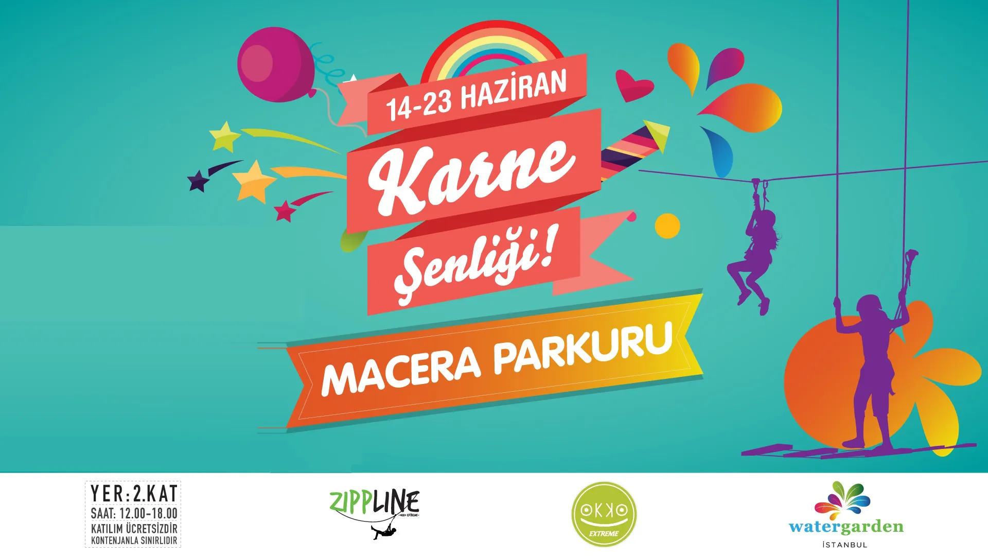 Watergarden Karne Şenliği’nin en eğlenceli oyunları Okko Macera Parkuru’nda!