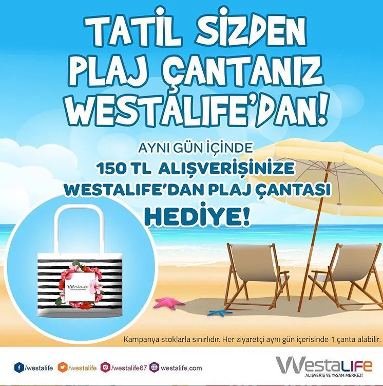 Tatil Sizden, Plaj Çantanız Westalife'dan! Tatil Sizden, Plaj Çantanız Westalife'dan!