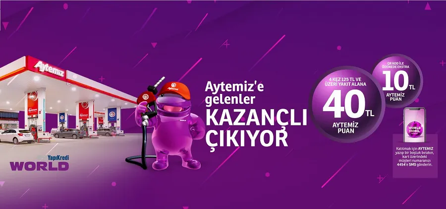 World ile 50 TL Aytemiz Puan Fırsatı! World ile 50 TL Aytemiz Puan Fırsatı!