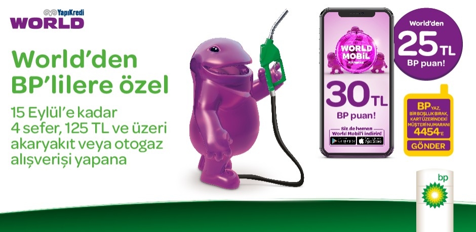 WorldCard ile 30 TL BP Puan kazanma fırsatı! WorldCard ile 30 TL BP Puan kazanma fırsatı!