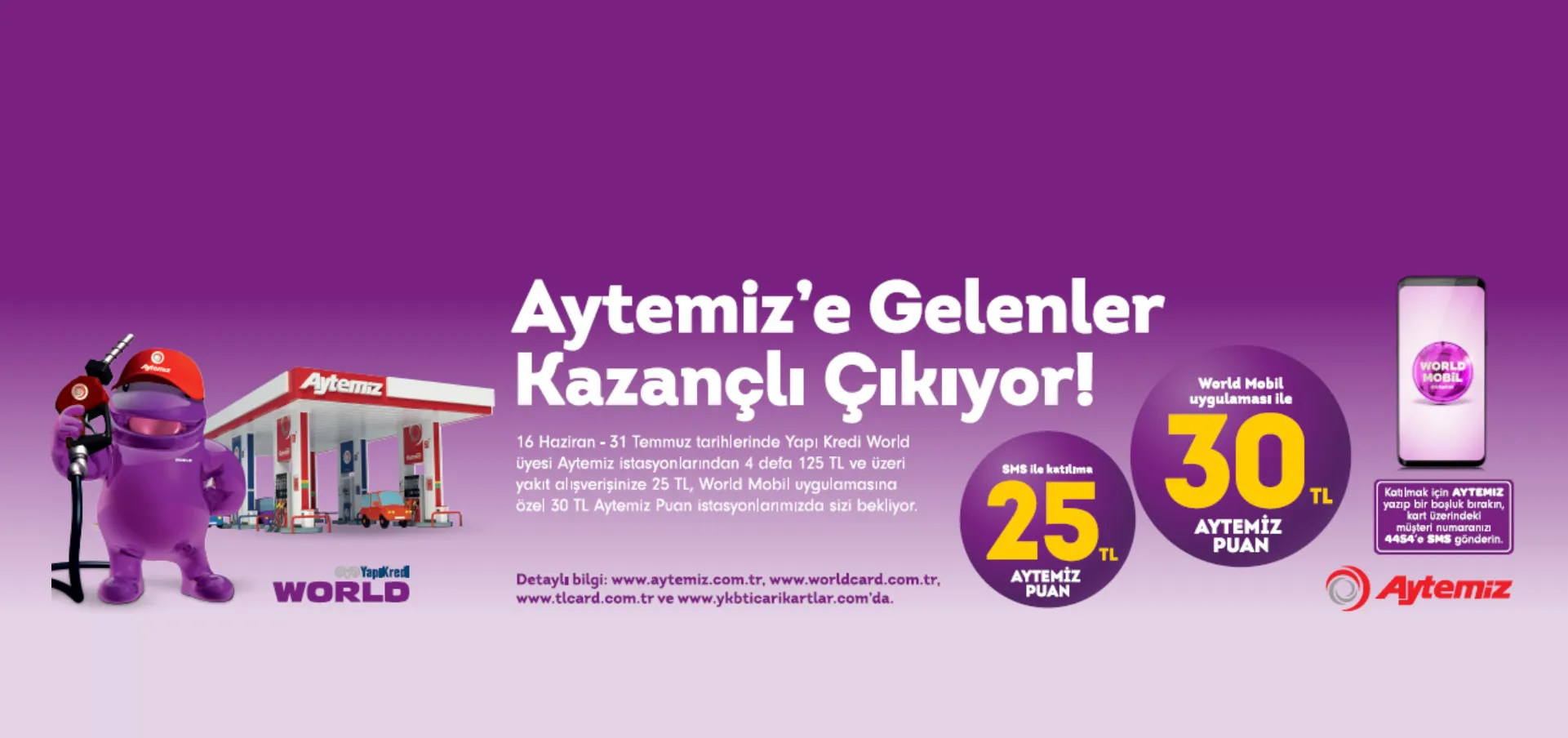 Aytemiz'de 30 TL WorldPuan Fırsatı! Aytemiz'de 30 TL WorldPuan Fırsatı!