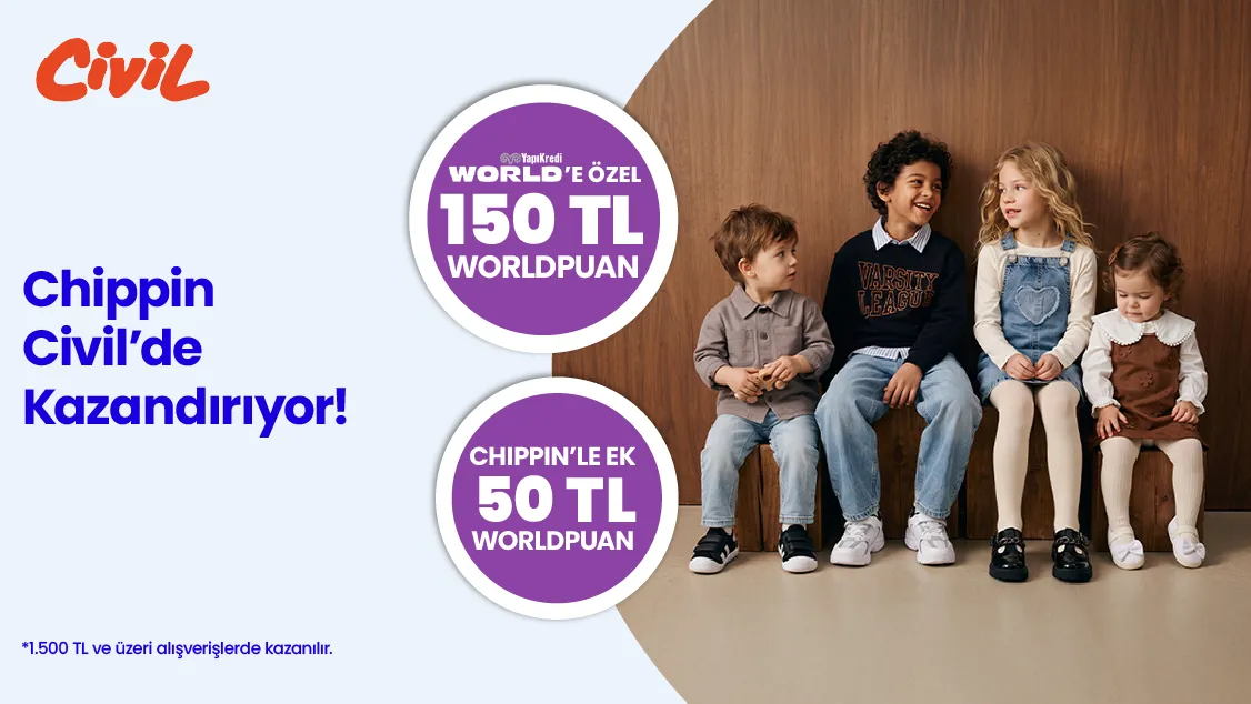 Worldcard ile Civil'de İndirim: 200 TL Worldpuan!