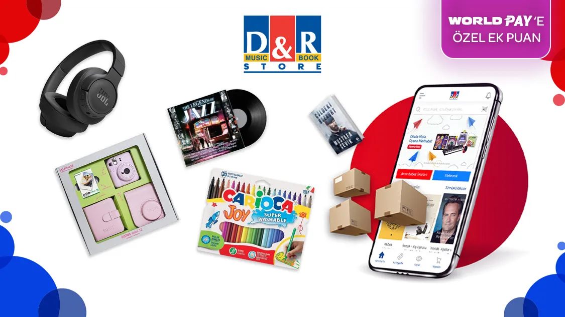 Worldcard ile D&R’da 300 TL’ye varan D&R Puan! Üstelik 7 taksit!