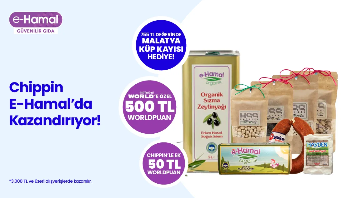 Worldcard ile e-Hamal'de Alışveriş: Puan & Kayısı!