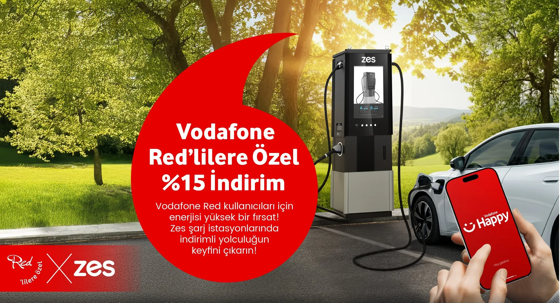 Vodafone Red'den Zes Şarj İndirimi! Elektrikli Araç Şarjınızı %15'e Düşürün